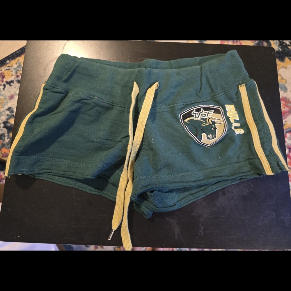 USF Bulls Green and Yellow Women's Athletic Shorts